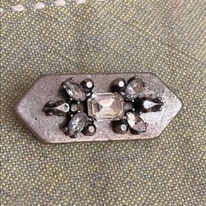 5/$10❤️❤️❤️Handmade UpCycled Silver Tone & Rhinestoned Mini Broach